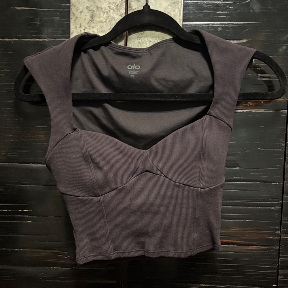 ALO Yoga Black Ribbed Sleeveless Top